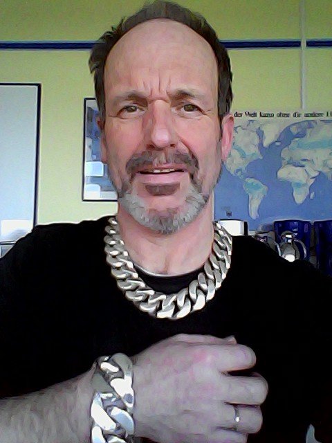 40mm Huge Mens Silver Curb Bracelet and Necklace