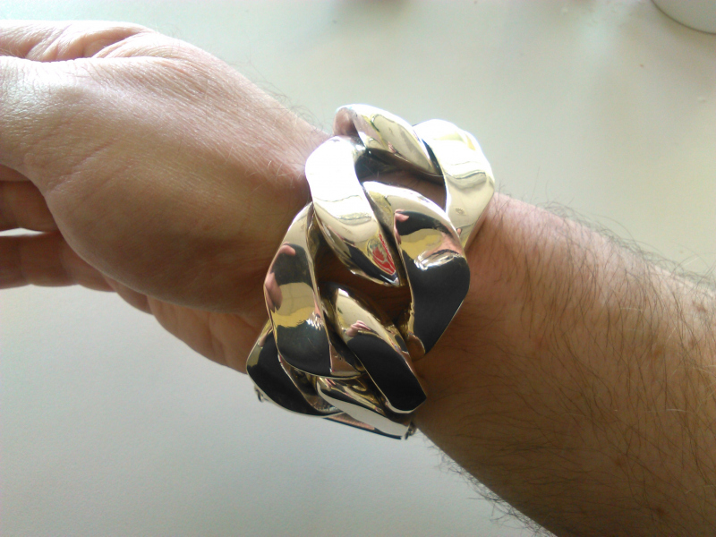 40mm Silver Curb Chain Bracelet