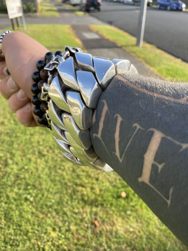 1 Kilo Mens 45mm - The World's Heaviest Silver Bracelet- Darren-H-New -Zealand