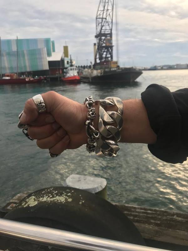 40mm Huge Mens Silver Curb Bracelet