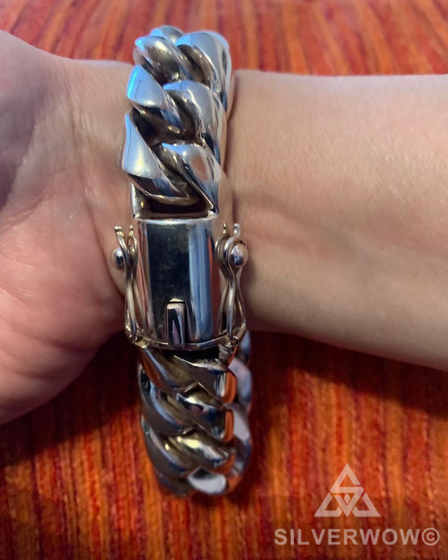 20MM Cuban Bracelet of Captain Igor's Wife's wrist | BY Silverwow