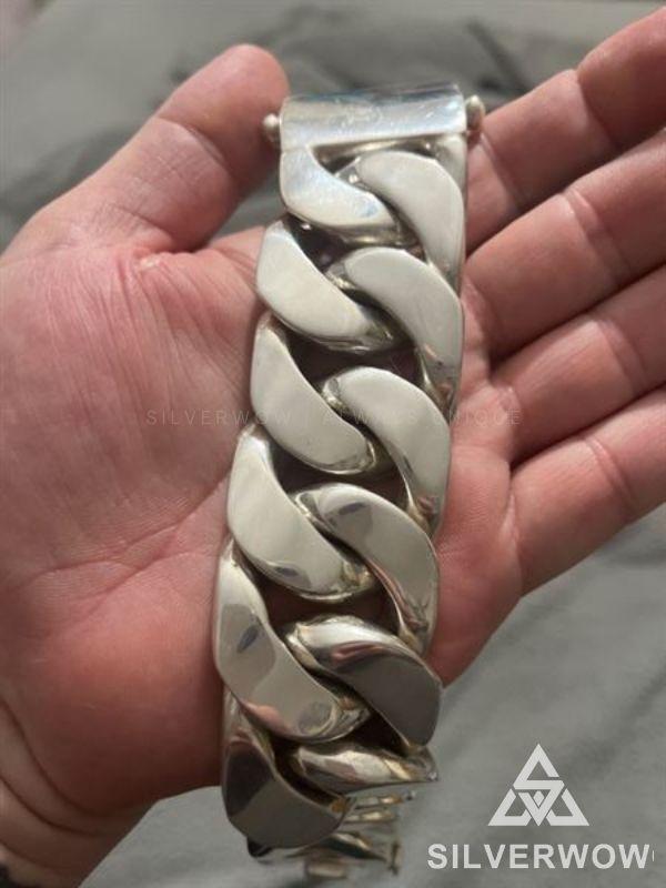 Matthew from UK posted his 30mm Very Heavy Curb Silver Bracelet