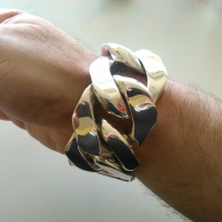 40mm Silver Curb Chain Bracelet