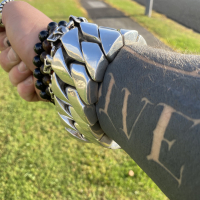 1 Kilo Mens 45mm - The World's Heaviest Silver Bracelet- Darren-H-New -Zealand