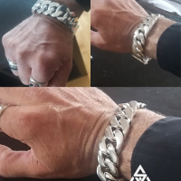 Jason with 20MM Wide, Fat, Chunky Curb Bracelet for Men | BY Silverwow