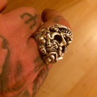 Erotic Thick Heavy Skull Ring
