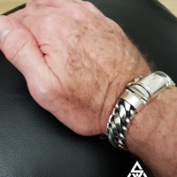 Chunky, Heavy 15MM Woven Snake Silver Bracelet for Men | BY Silverwow