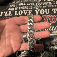 Dominic from Corcord, CA wearing his 15mm x 24" curb necklace - no clasp, endless loop version.
